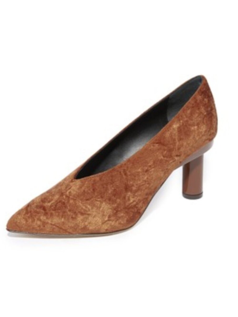 Tibi Zuri Choke Up Pumps in Cognac Velvet, Size 7